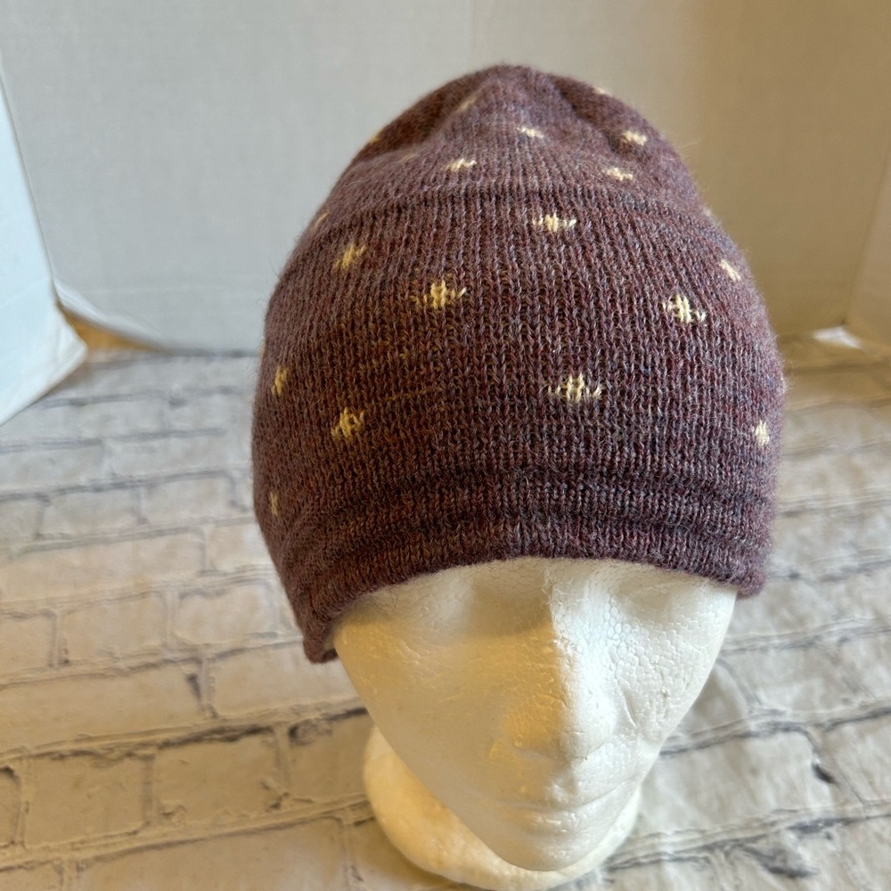 VINTAGE WIGWAM MILLS 100% PURE WOOL OUTER SHELL USA MADE WOMEN’S BEANIE PURPLE